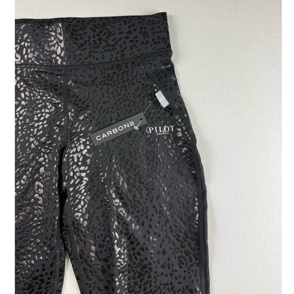 Pilot Carbone Black Leopard Print Leggings - Size Small - Picture 2 of 8